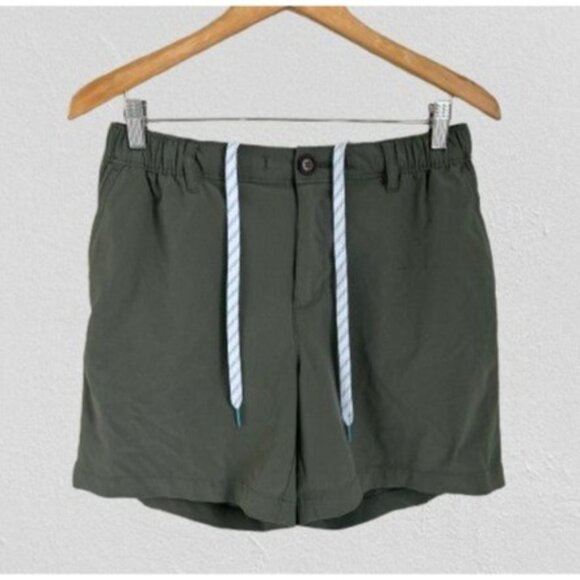 Chubbies Mens Elastic Waist Drawstring Khaki Green Shorts With Pockets Size L - Picture 1 of 7